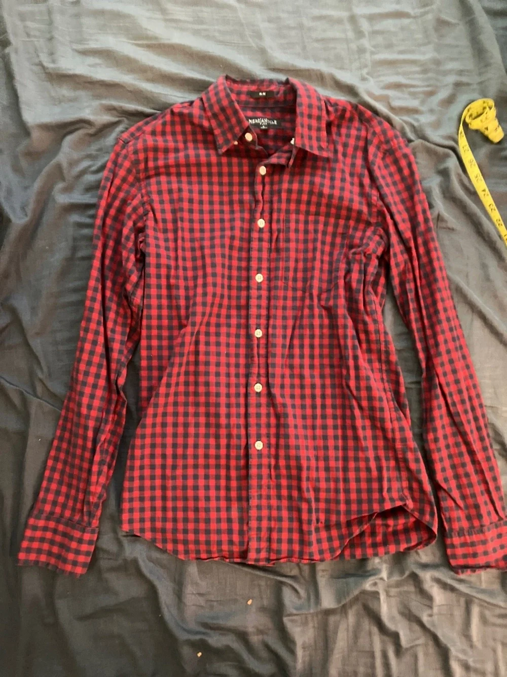 J. Crew Mercantile Flex Button Down Shirt Slim Small Red and Blue Gingham
